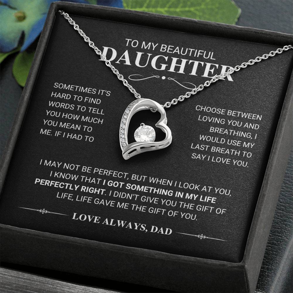 Daughter My Last Breath Forever Love Necklace Gift Forever Love Necklace