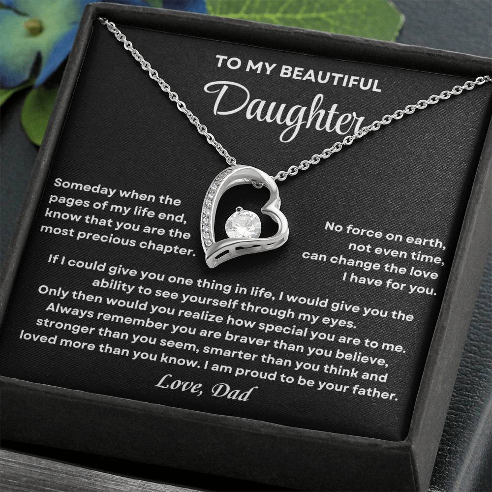 To My Daughter Forever Love Necklace, Proud To Be Your Father Forever Love Necklace