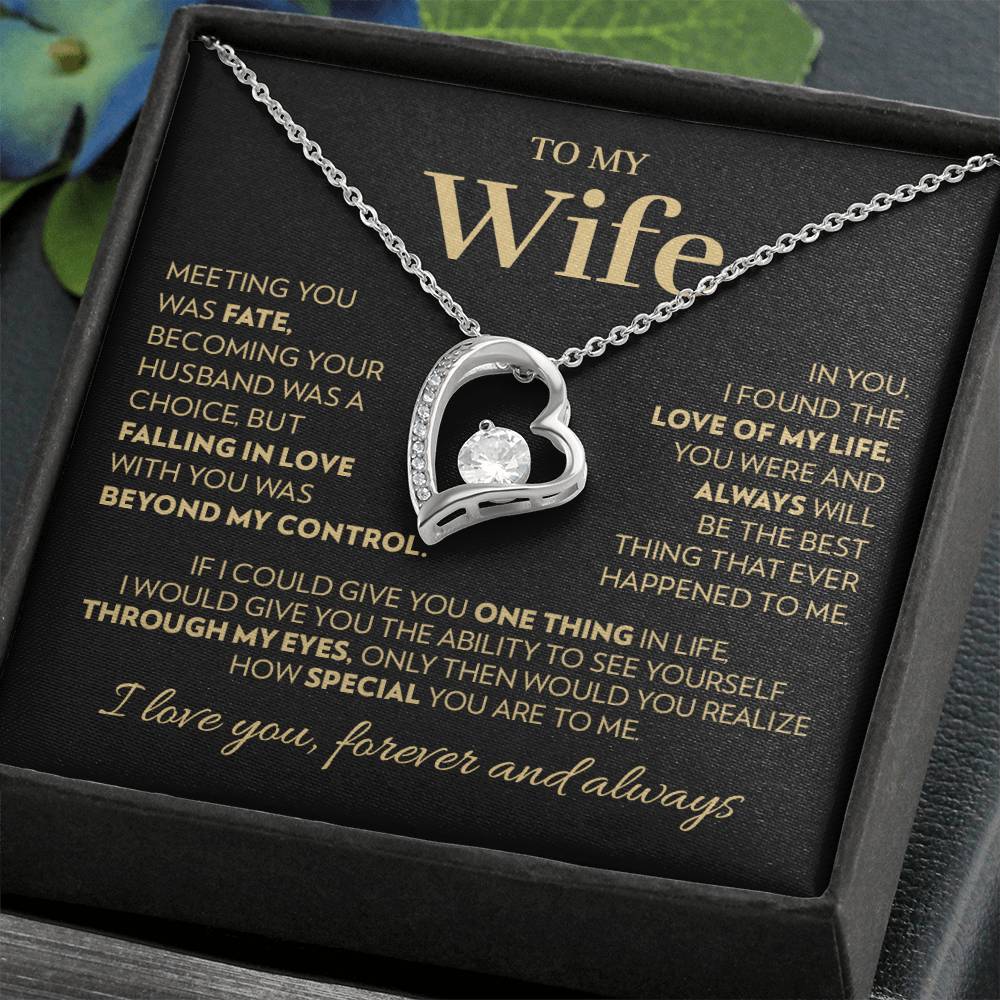 Gift For Wife - Love Of My Life - Gold Forever Love Necklace Forever Love Necklace
