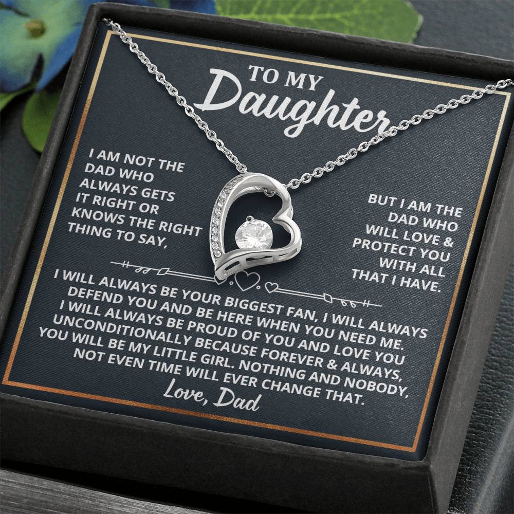 To My Daughter - I Am The Dad Who Will Love You Forever Love Necklace