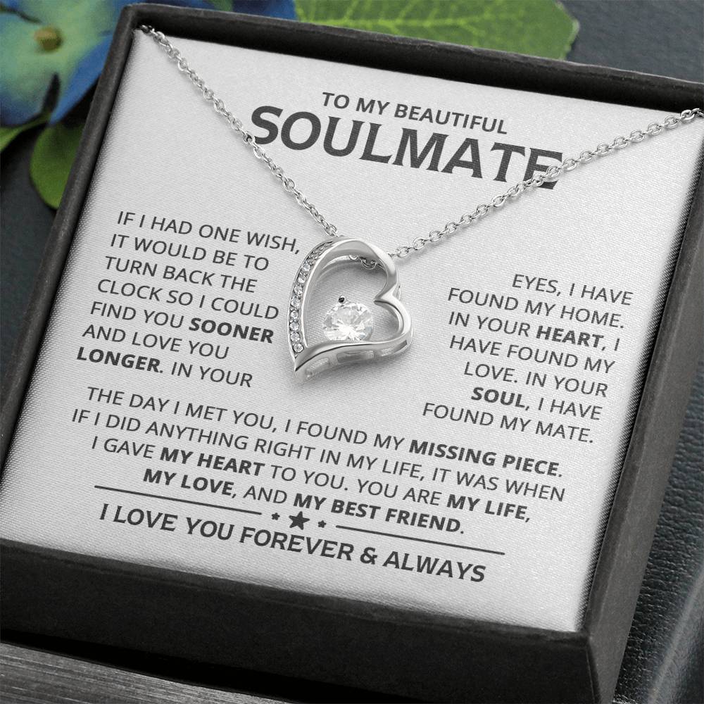 My Beautiful Soulmate Heart Necklace  Forever Love Necklace