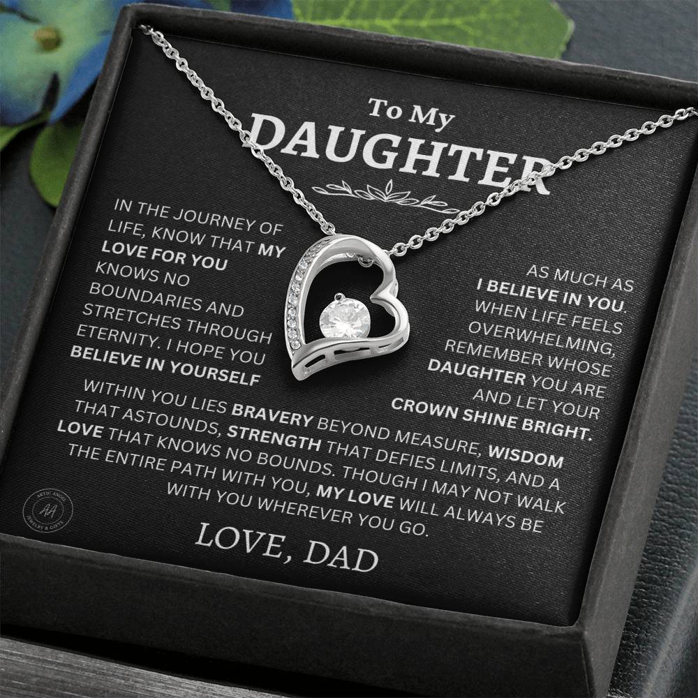 Gift For Daughter From Dad Let Your Crown Shine Bright Necklace Forever Love Necklace