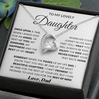 To My Lovely Daughter - Once Upon A Time, When I Asked God For An Angel Forever Love Necklace