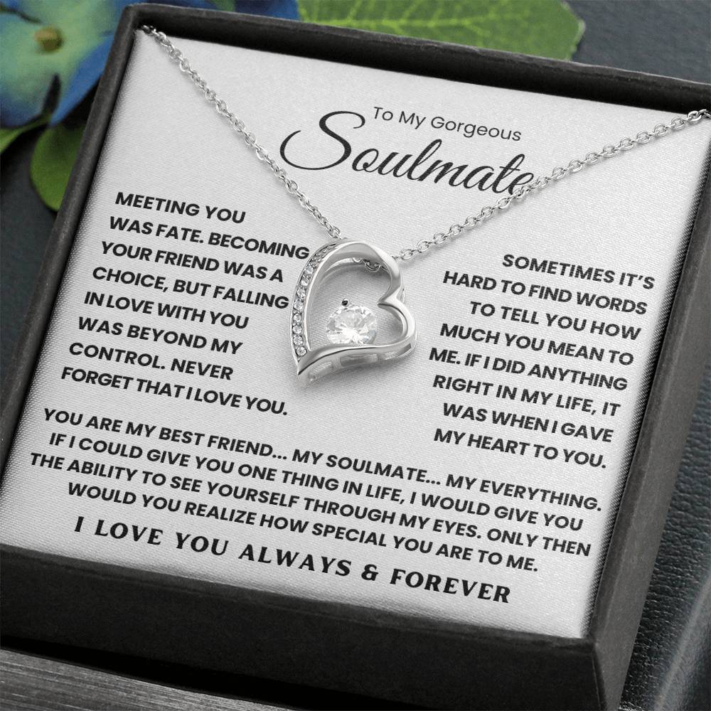 To My Gorgeous Soulmate - You Are My Best Friend My Soulmate My Everything - Forever Love Necklace