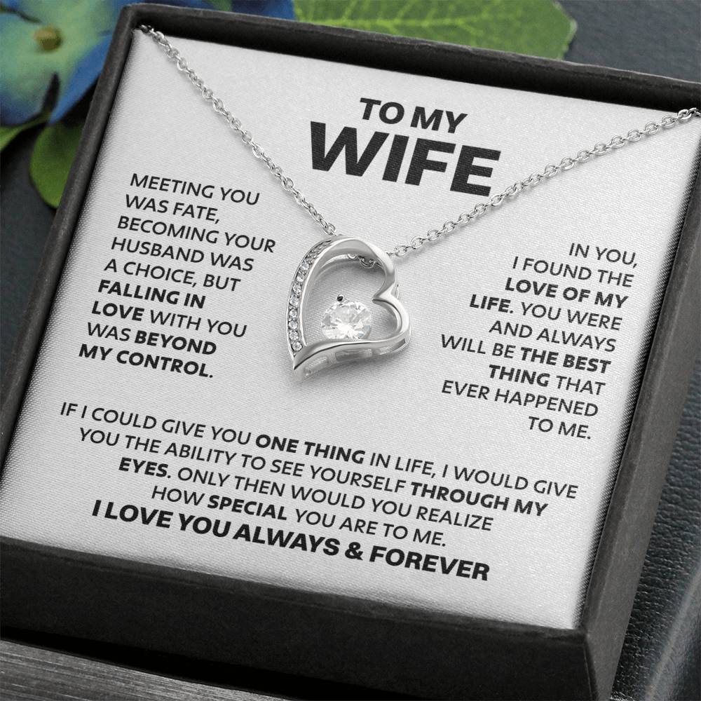 Wife Heart Necklace  Meeting You Was Fate Forever Love Necklace