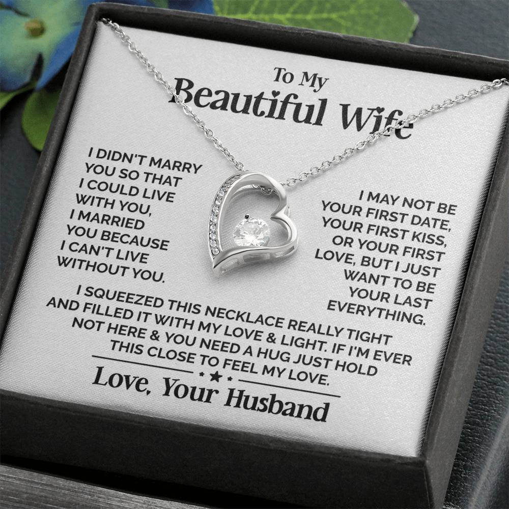 Heart Necklace - My Beautiful Wife Forever Love Necklace