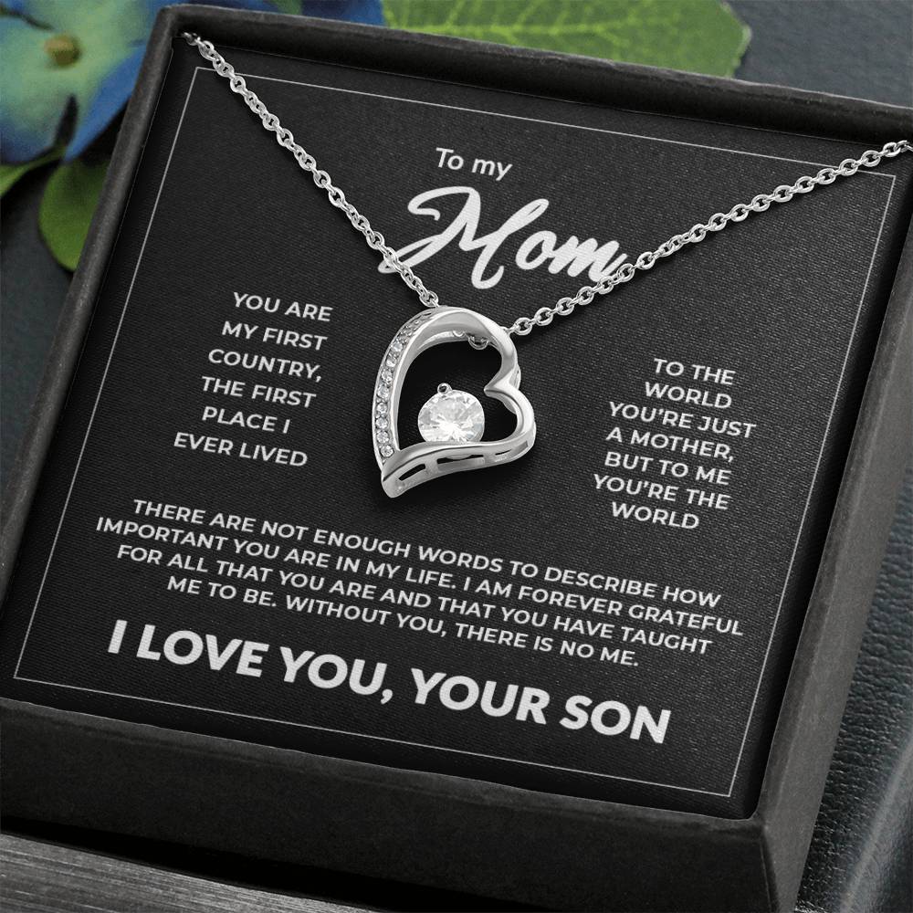To My Mom - Without You There Is No Me Forever Necklace Forever Love Necklace