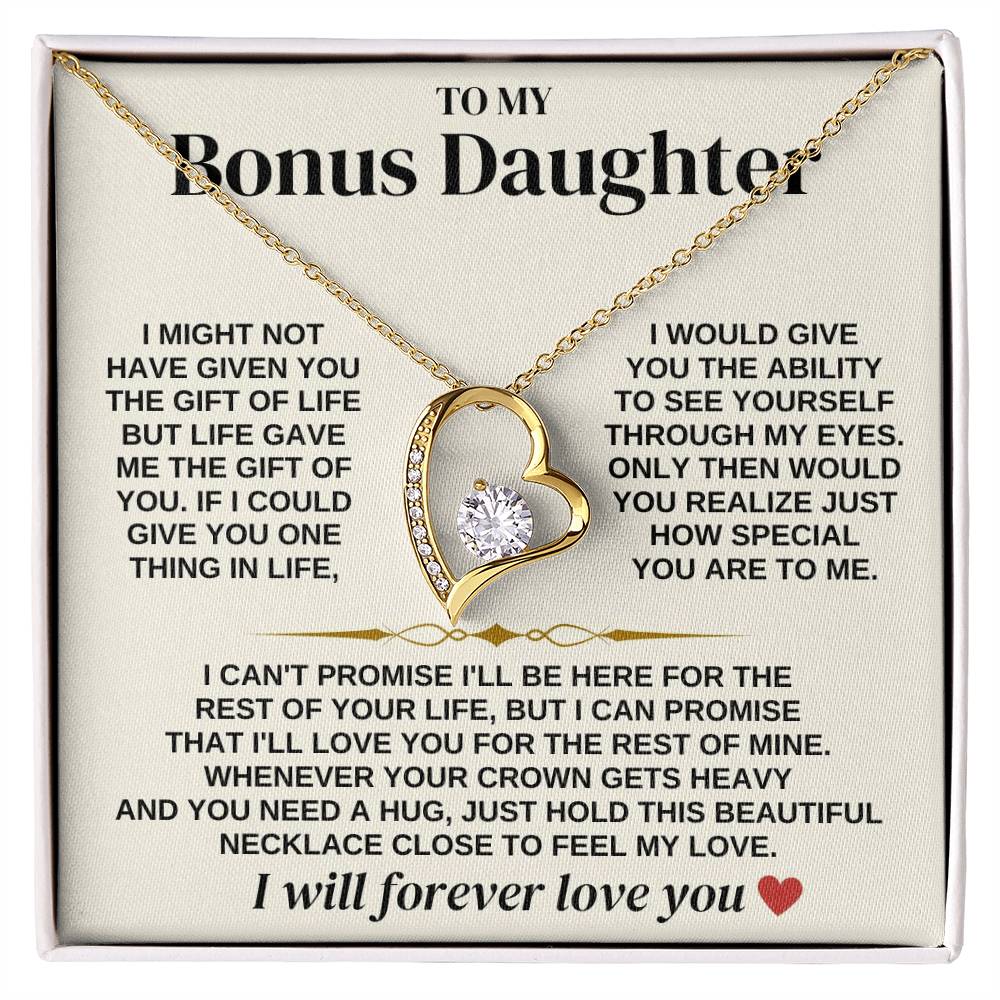 To My Bonus Daughter - Necklace Gift Set - Ss312 Forever Love Necklace