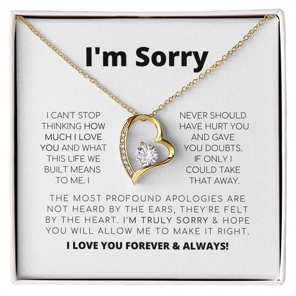 Apology Gift For Her - I'M Truly Sorry - Forever Love Necklace Forever Love Necklace