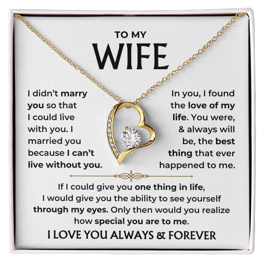 To My Beautiful Wife - Love Of My Life Forever Love Necklace Gift Set - Forever Love Necklace