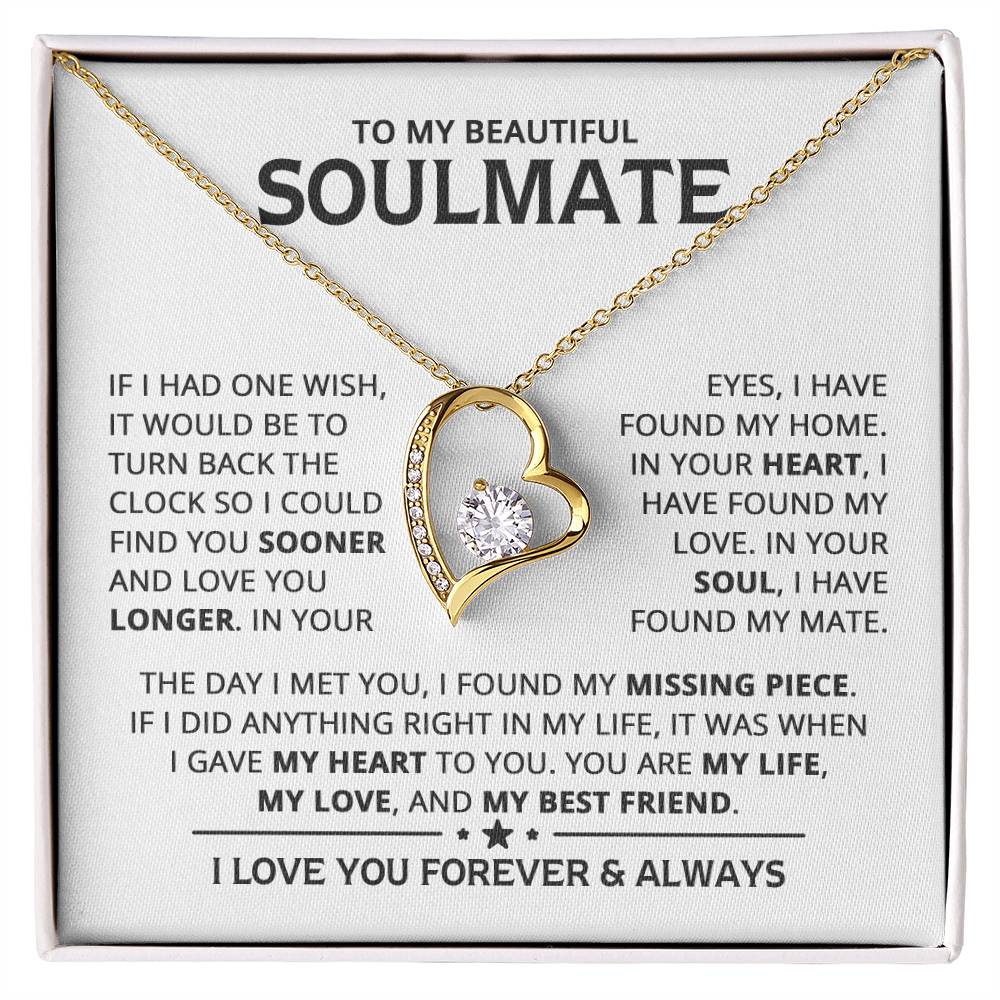My Beautiful Soulmate Heart Necklace  Forever Love Necklace