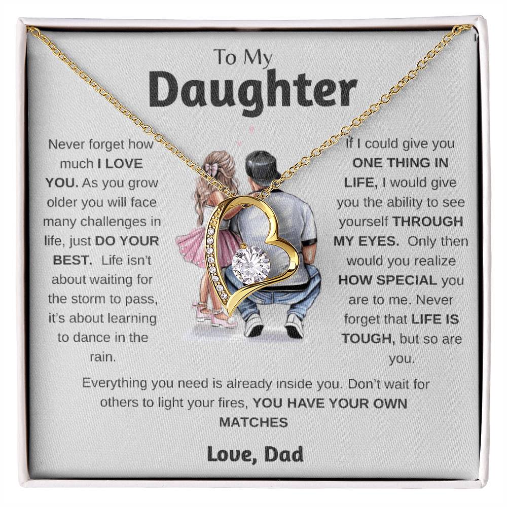 To My Daughter  Just Do Your Best  Forever Love Necklace Forever Love Necklace