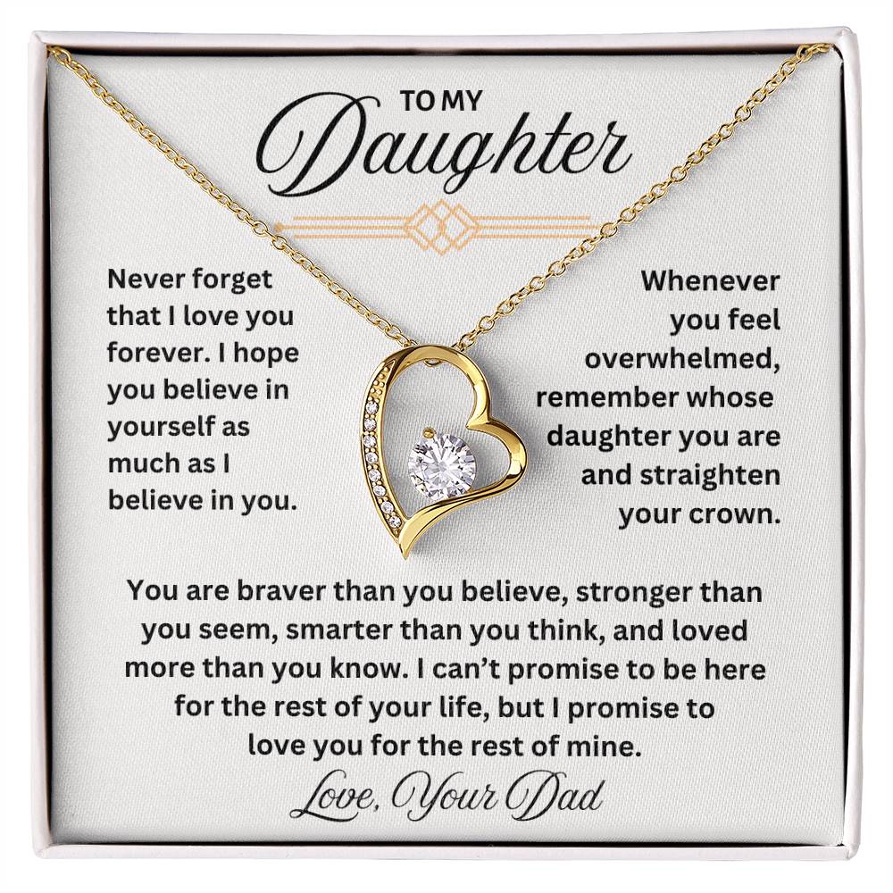 To My Daughter Forever Love Necklace Forever Love Necklace