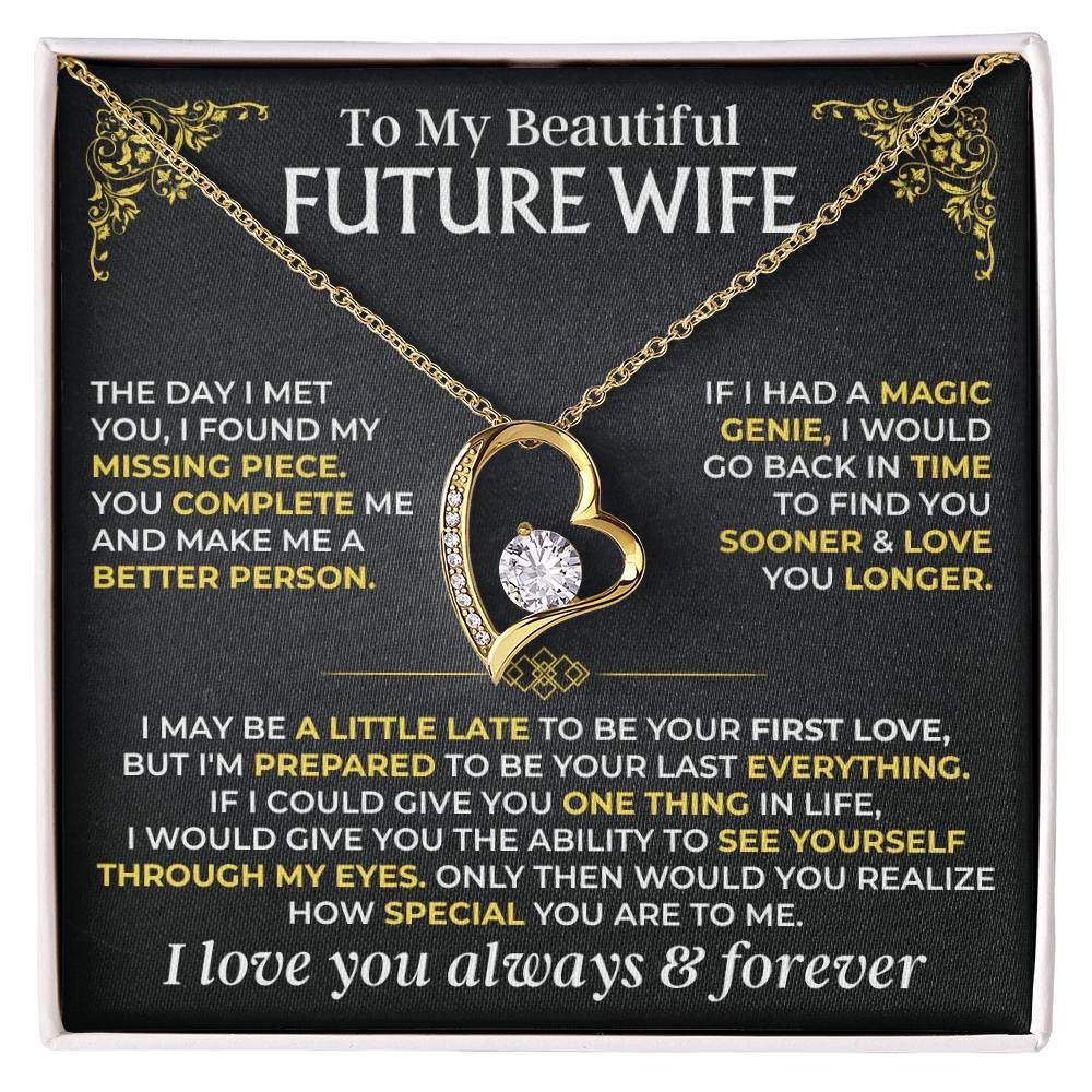 To My Beautiful Future Wife - Forever Love Gift Set - Ss516 Forever Love Necklace