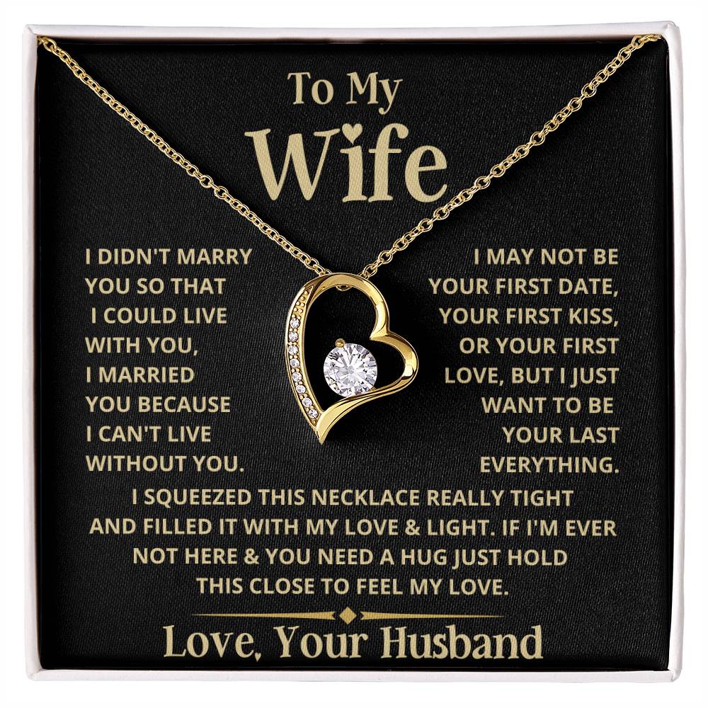 To My Wife  Heart Necklace Forever Love Necklace