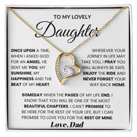 To My Lovely Daughter - Once Upon A Time, When I Asked God For An Angel Forever Love Necklace