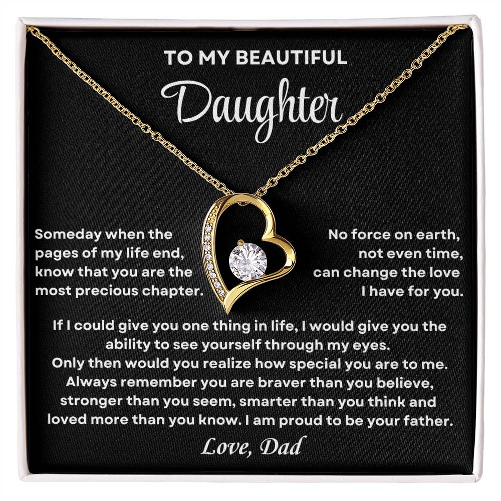 To My Daughter Forever Love Necklace, Proud To Be Your Father Forever Love Necklace