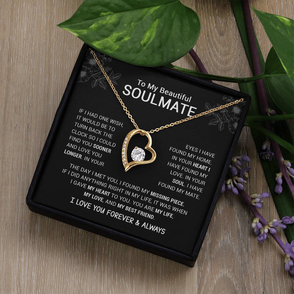 To My Beautiful Soulmate  I Have Found My Mate  Black Version  Forever Love Necklace Forever Love Necklace