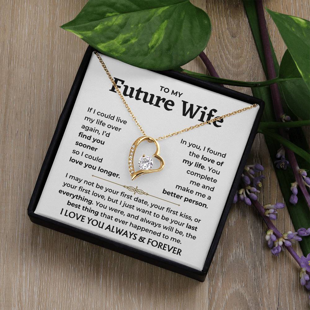 To My Future Wife - You Complete Me Forever Love Necklace Gift Set - Forever Love Necklace