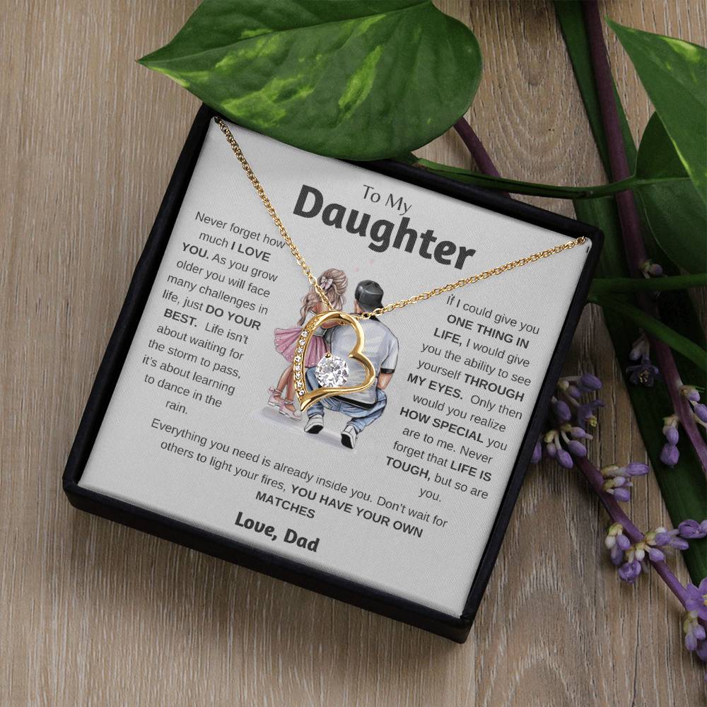 To My Daughter  Just Do Your Best  Forever Love Necklace Forever Love Necklace
