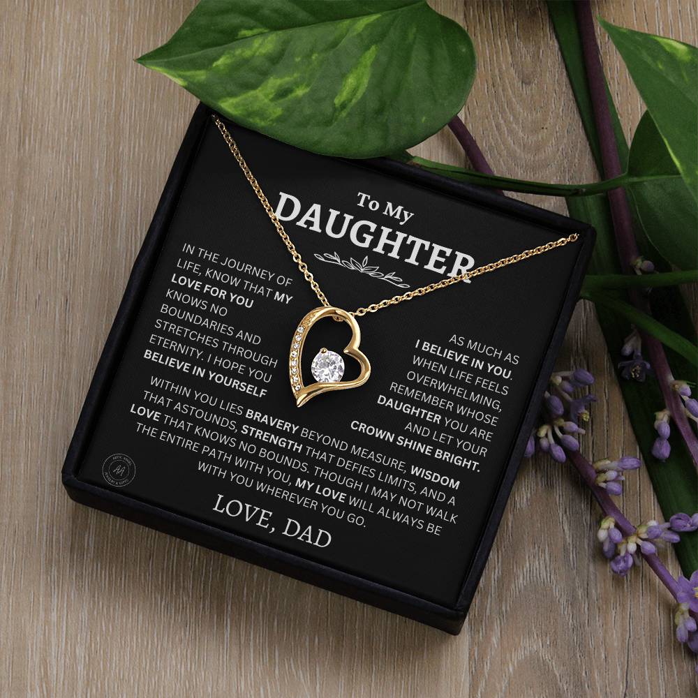 Gift For Daughter From Dad Let Your Crown Shine Bright Necklace Forever Love Necklace