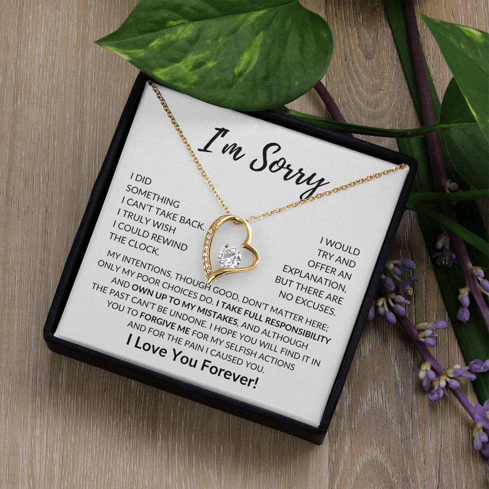 Apology Gift For Her  I'M Sorry  Forever Love Necklace Forever Love Necklace