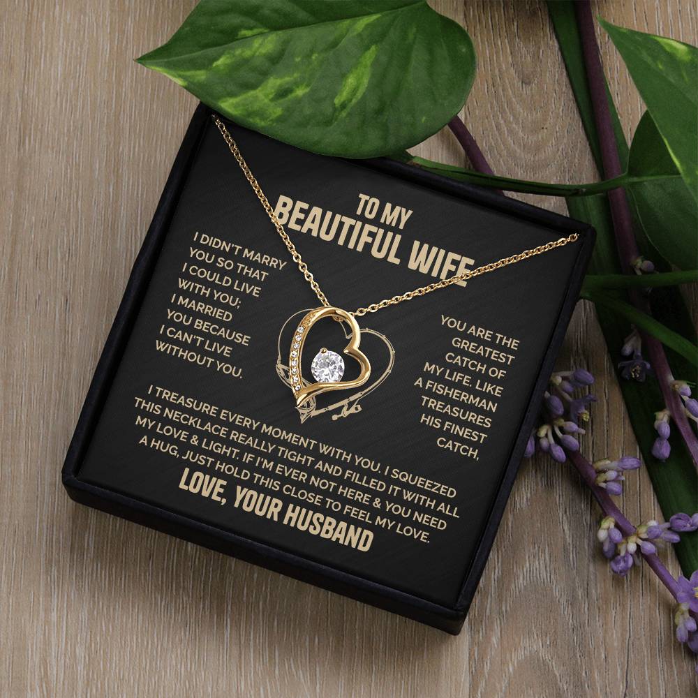 Beautiful Wife Heart Necklace  Love Husband Forever Love Necklace
