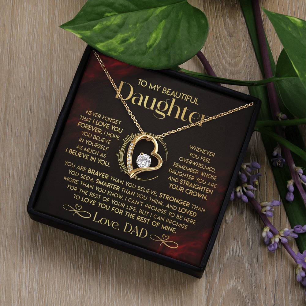 To My Daughter - Never Forget That I Love You - Forever Love Forever Love Necklace