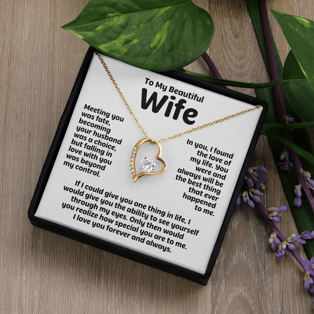 To My Beautiful Wife - Meeting You Was Fate - Forever Love Necklace
