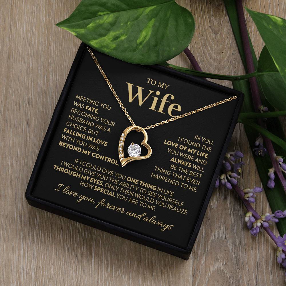 Gift For Wife - Love Of My Life - Gold Forever Love Necklace Forever Love Necklace