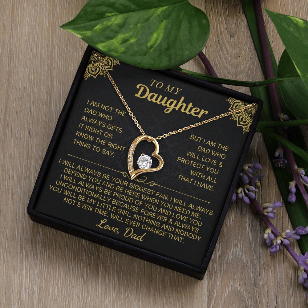 To My Daughter - Love Dad - Beautiful Set Forever Love Necklace