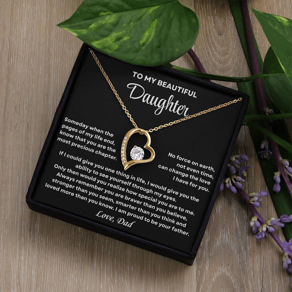 To My Daughter Forever Love Necklace, Proud To Be Your Father Forever Love Necklace