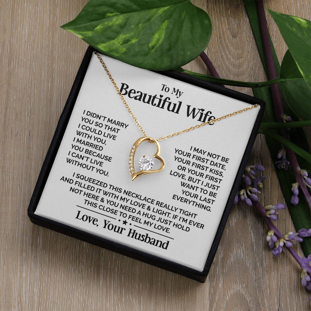 Heart Necklace - My Beautiful Wife Forever Love Necklace