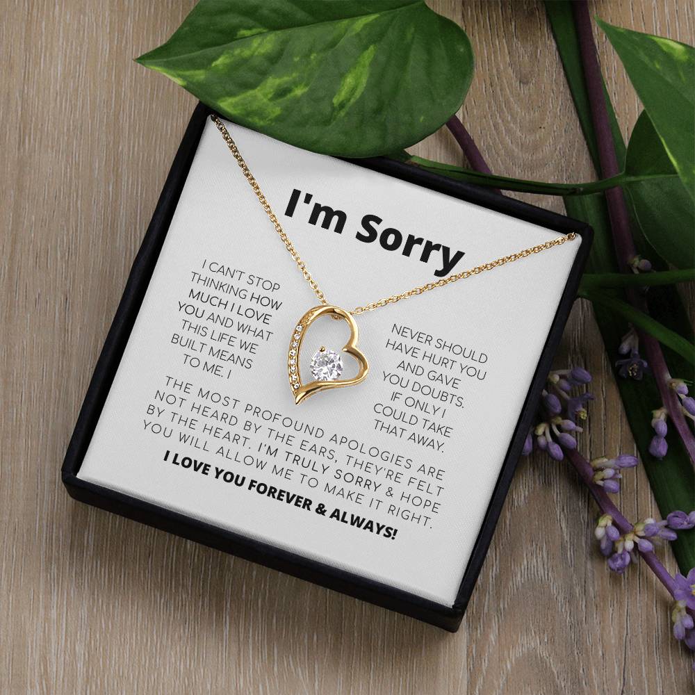 Apology Gift For Her - I'M Truly Sorry - Forever Love Necklace Forever Love Necklace