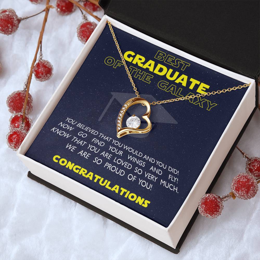 Best Graduate Of The Galaxy Congratulations Graduate On Your Degree Hotter By One Degree Graduation Necklace Phd Graduation Forever Love Necklace