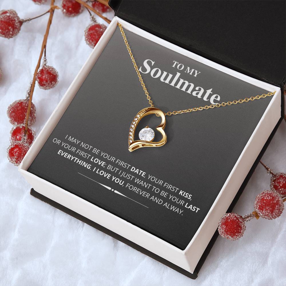 To My Soulmate Gift Dancing Wishbone Necklace Gift From Husband Anniversary Gift For Wife Forever Love Necklace