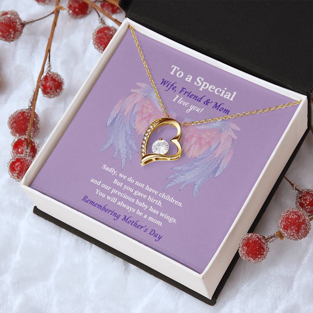 To A Special Wife Friend And Mom To Our Angel Baby Forever Love Necklace