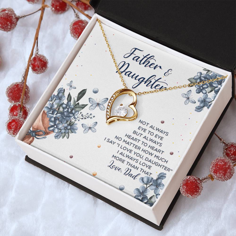 Interlocking Hearts Father And Daughter Gift For Daughter From Dad Daughter Father Necklace Daughter Gift From Dad To My Daughter Daughters Birthday Forever Love Necklace