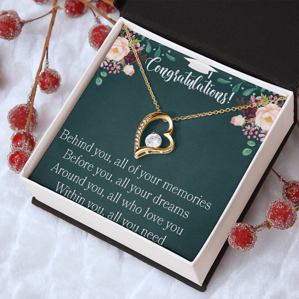 Congratulations Graduate On Your Degree New Chapter In Life Journey Hotter By One Degree Graduation Forever Love Necklace