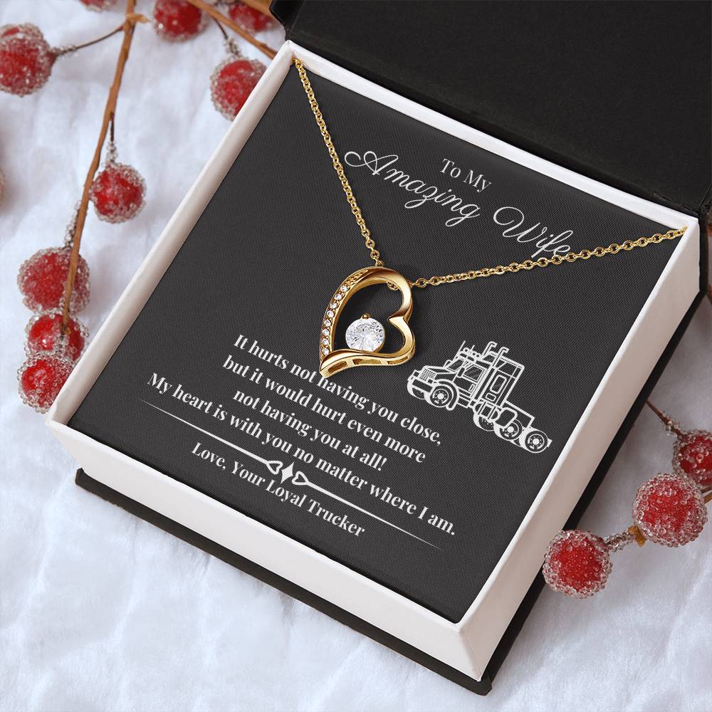 To My Wife My Heart Is With You Necklace 1 Forever Love Necklace