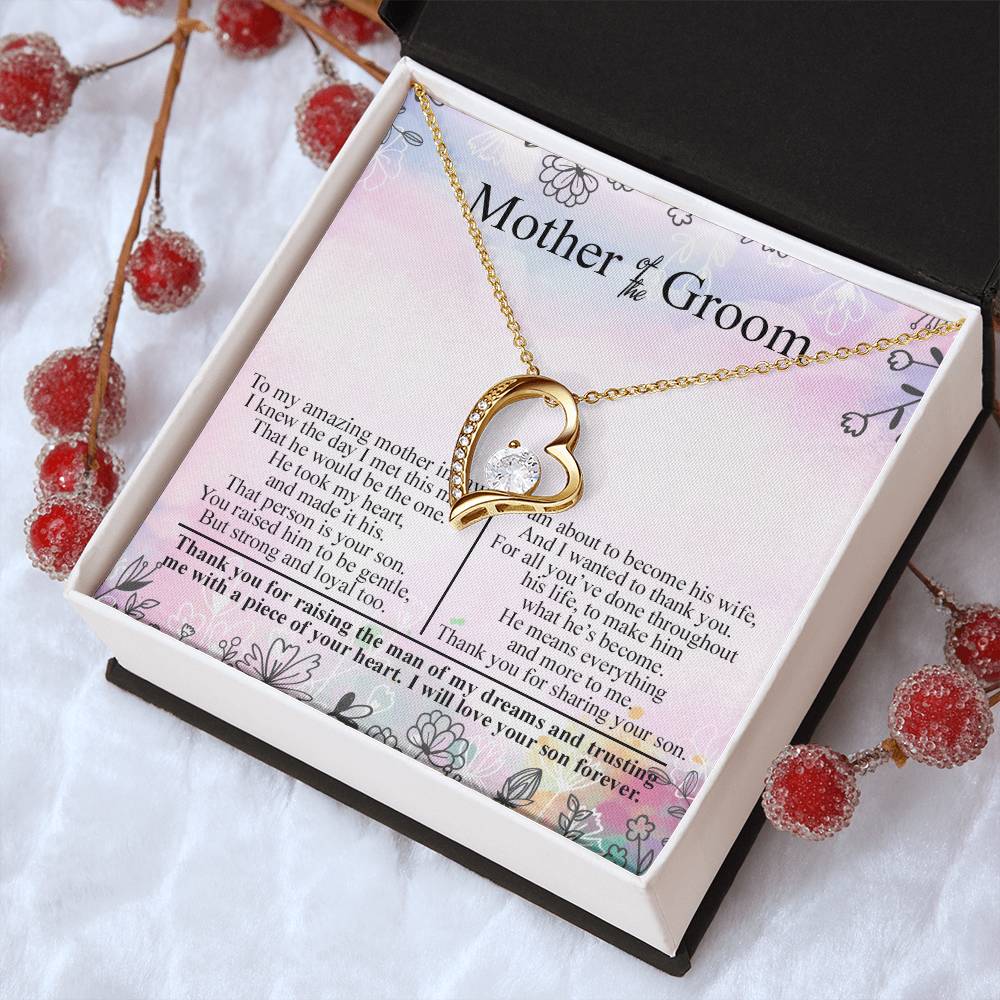 Mother Of The Groom Wedding Gift Bridal Party Rehearsal Dinner Man Of My Dreams Parent Of Groom Bridal Shower Christmas Gifts Birthday Gifts Forever Love Necklace