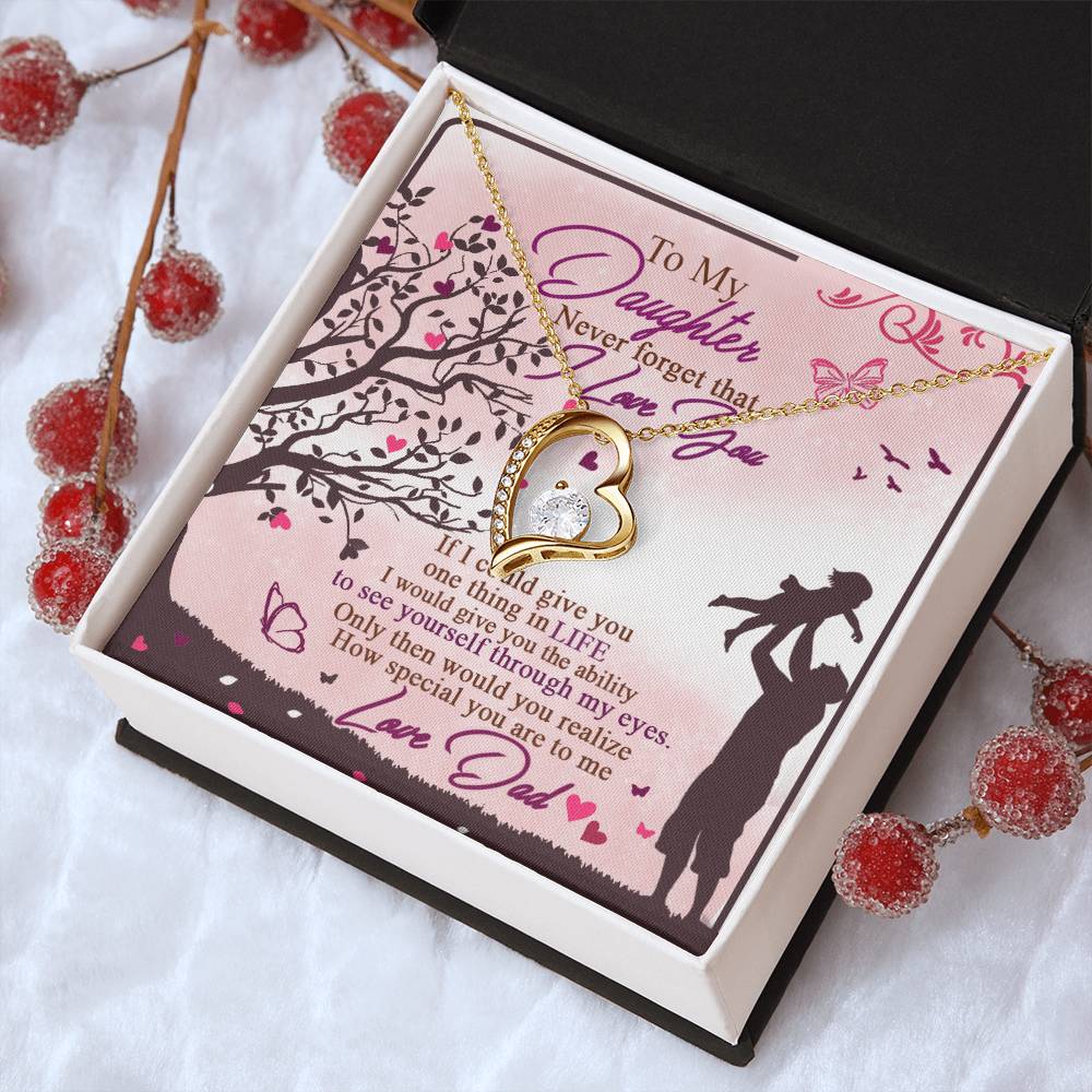 To My Daughter - Never Forget That I Love You - Forever Love Necklace Forever Love Necklace