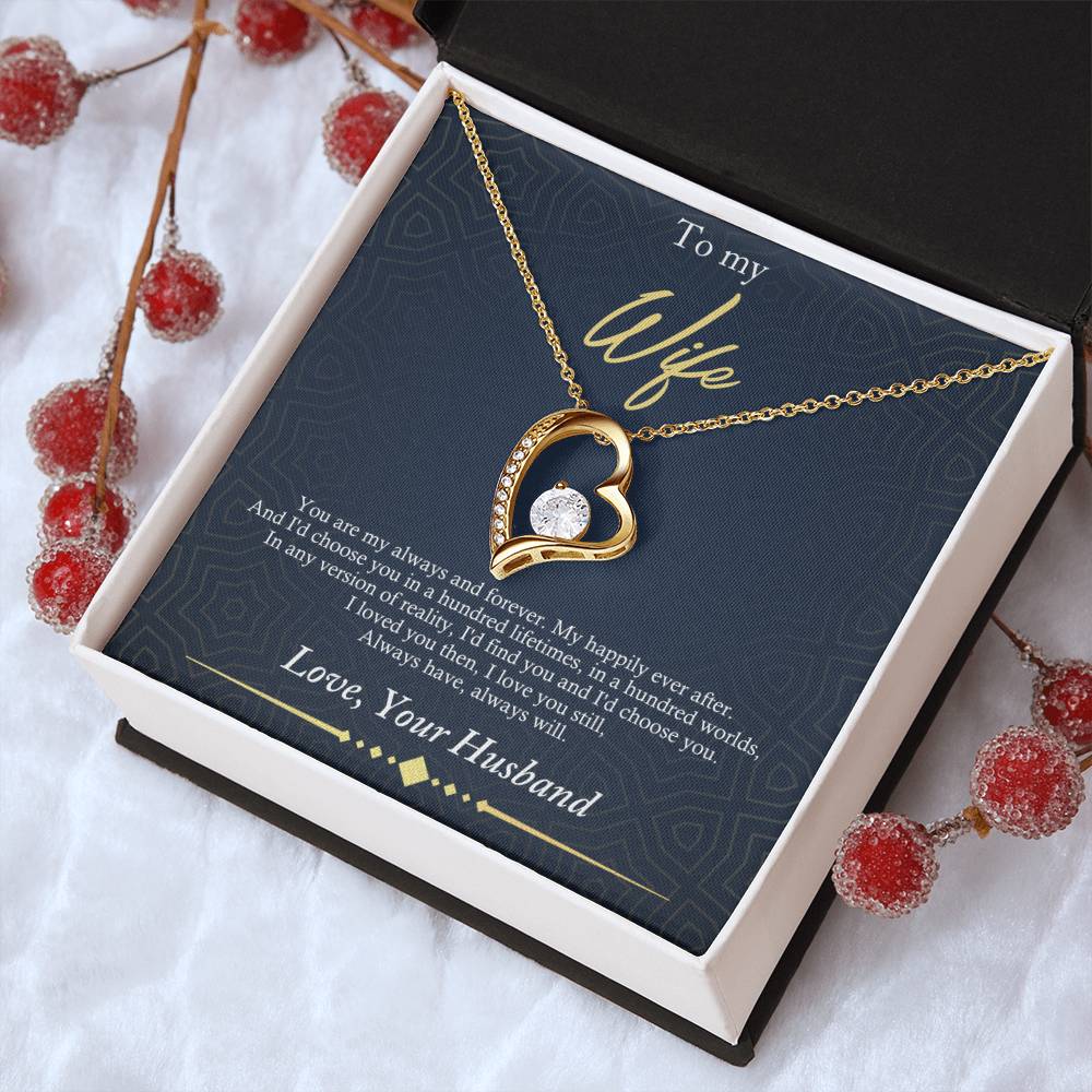 To My Wife - My Happily Ever After - Forever Love Necklace Forever Love Necklace