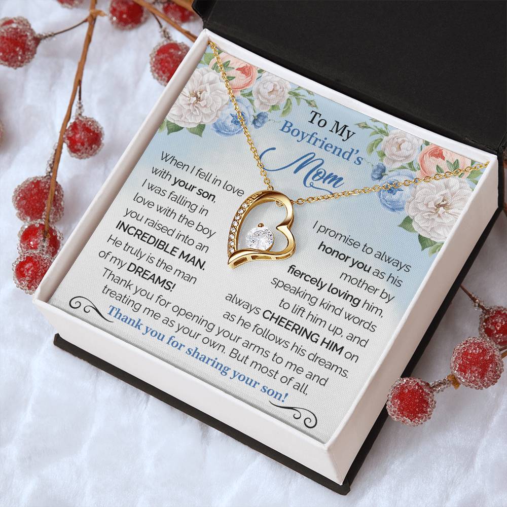 To My Boyfriend's Mom - Thank You For Sharing Your Son Forever Love Necklace