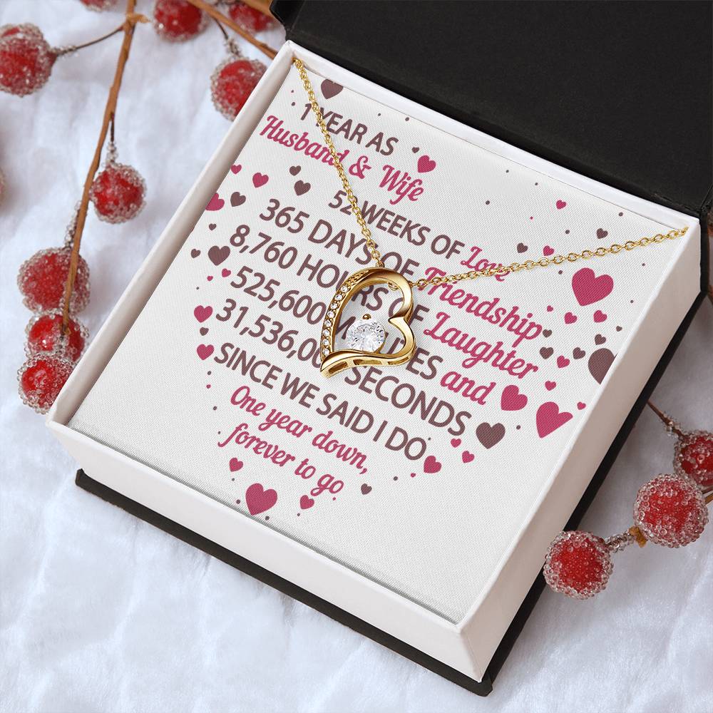 1st Anniversary Gift For Husband And Wife 1st Anniversary Gifts Forever Love Necklace