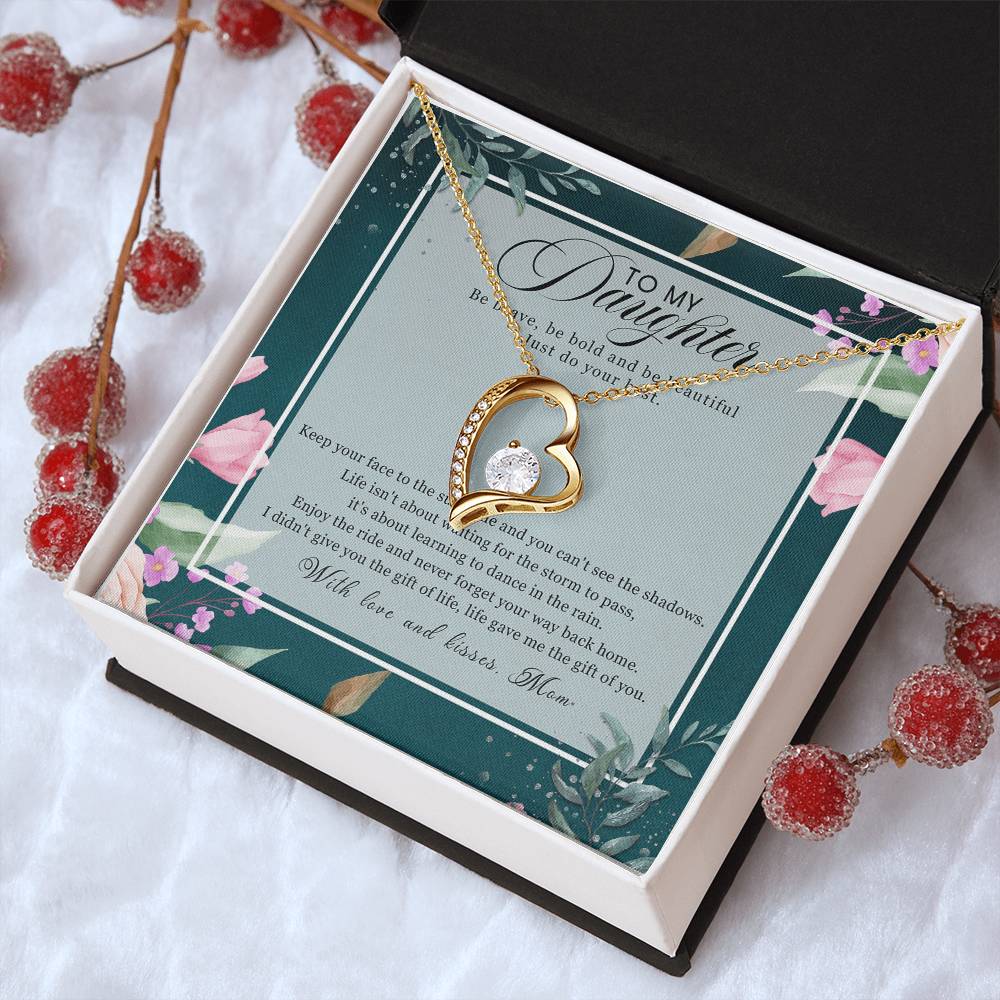 To My Daughter Forever Love Mother's Day Daughter Gift From Mom Anniversary Lovingly Mom Birthday Gift Daughter Graduation Forever Love Necklace