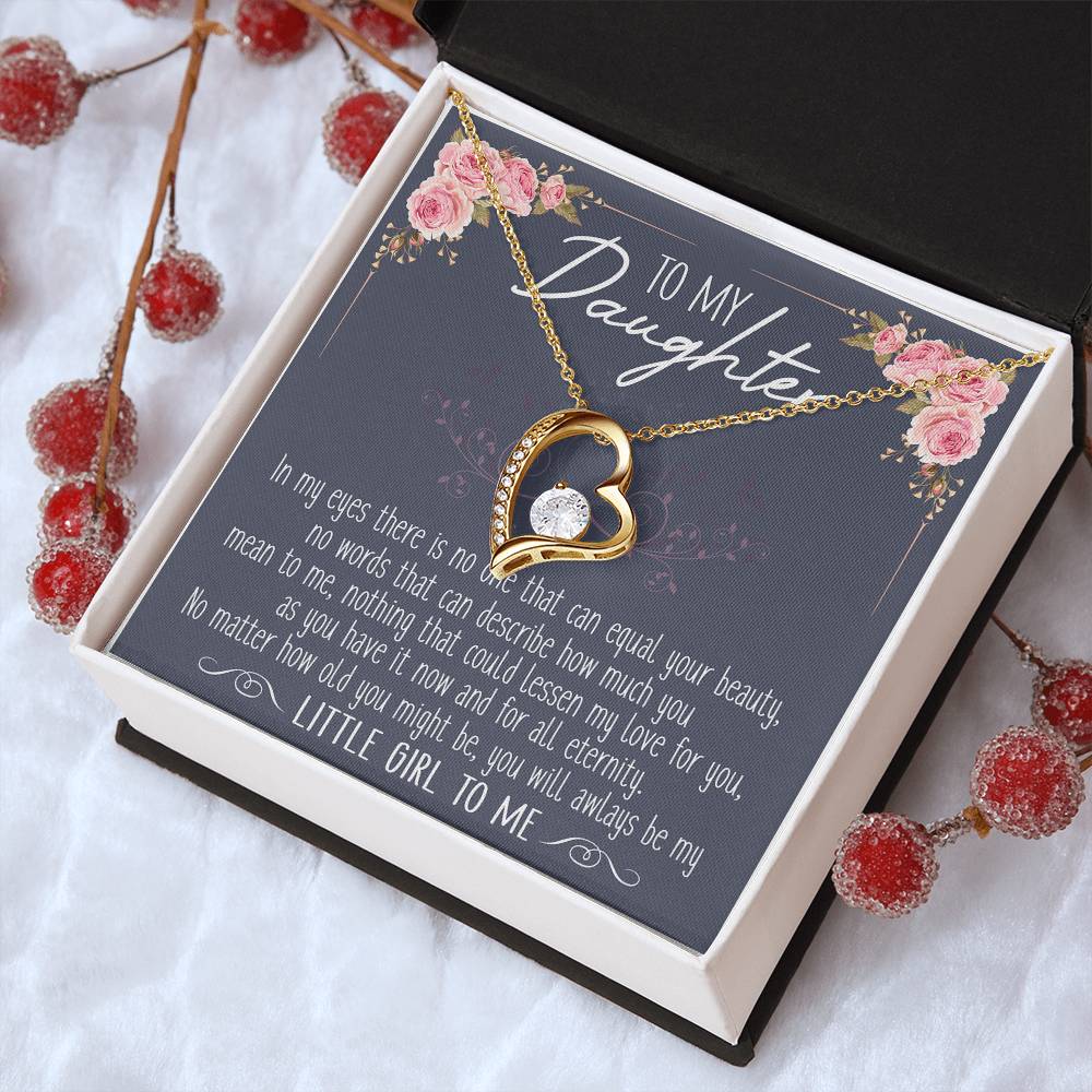 To My Little Girl Infinity Love Necklace Birthday Message Card Grown Up Daughter Daughter Gift Necklace Daughter Birthday Gift Christmas Gift For Forever Love Necklace
