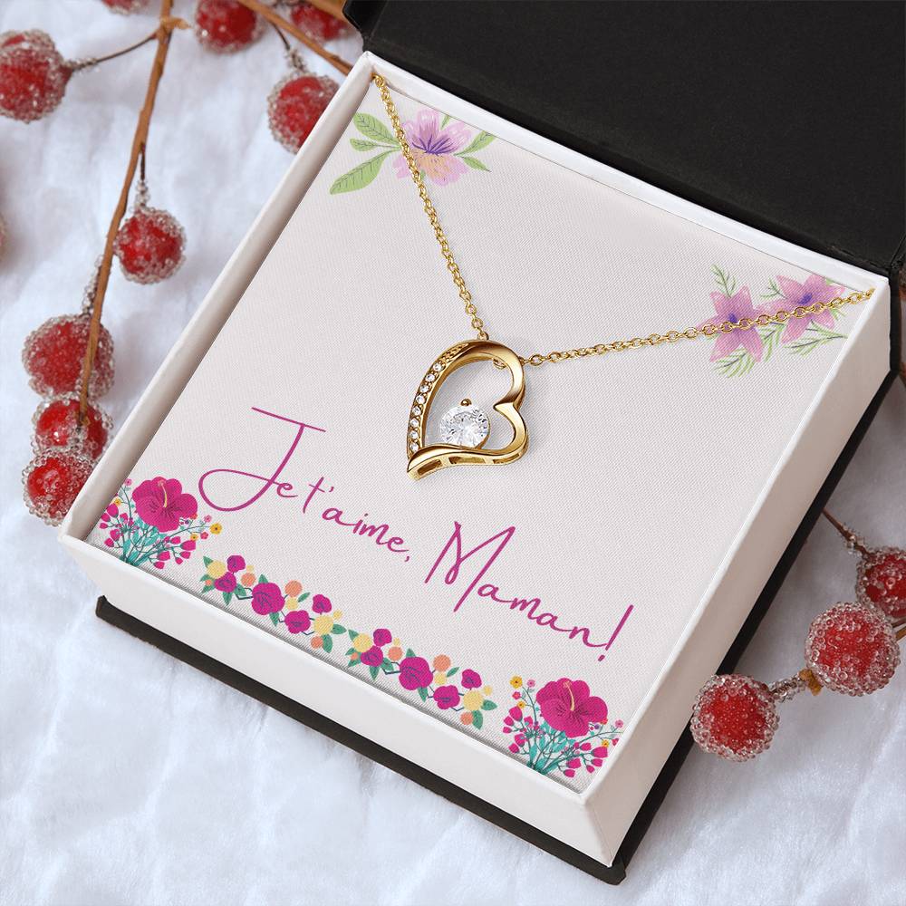 Je T'aime Maman Pendentif Coeur Forever Love Necklace