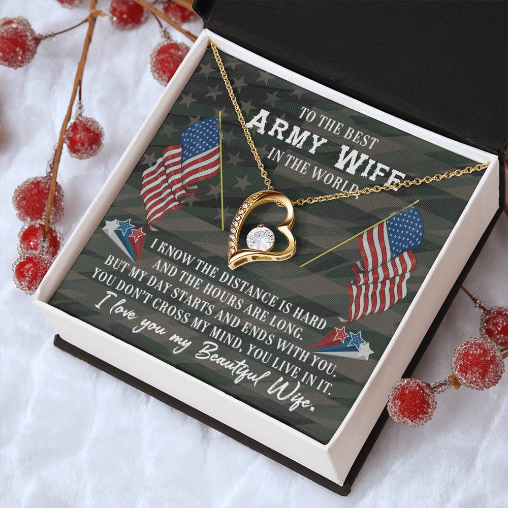 To The Best Army Wife Necklace Forever Love Necklace