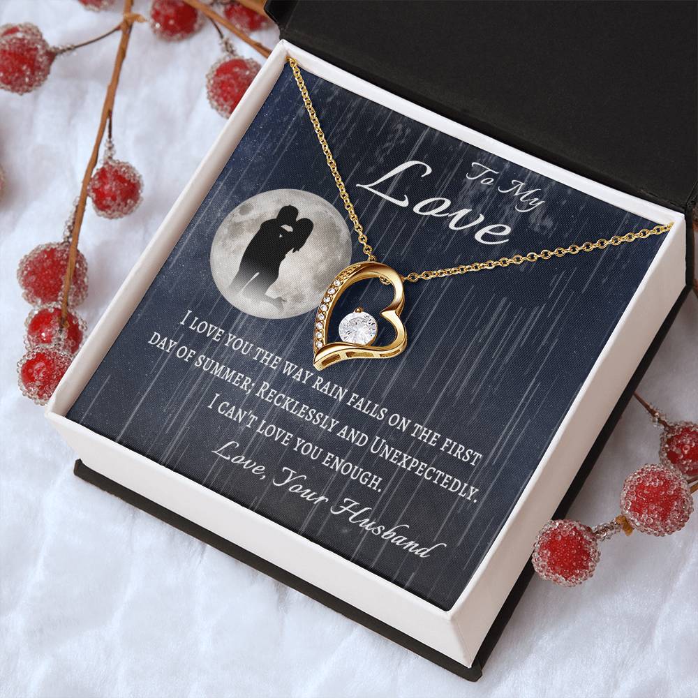 To My Wife Message Card Necklace To My Love From Husband Anniversary Gift Necklace For Wife Birthday Gifts For Wife Forever Love Necklace